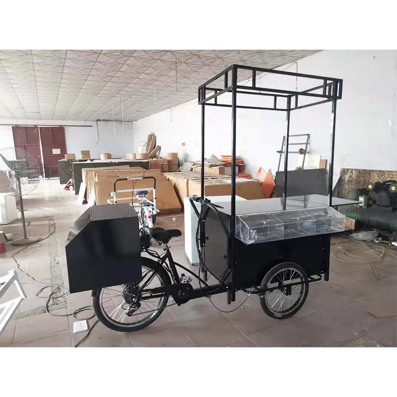 Bicicleta elétrica de lanche de rua de carga